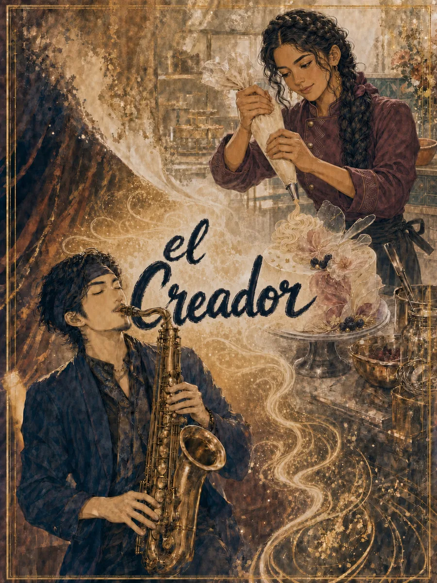 el Creador (食神) carta de arquetipo — saxofonista de jazz y repostera