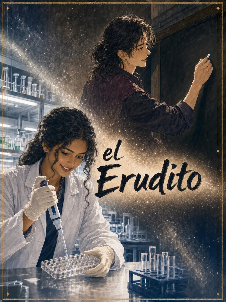 el Erudito (正印) carta de arquetipo — investigadora en ciencias de la vida y matemático