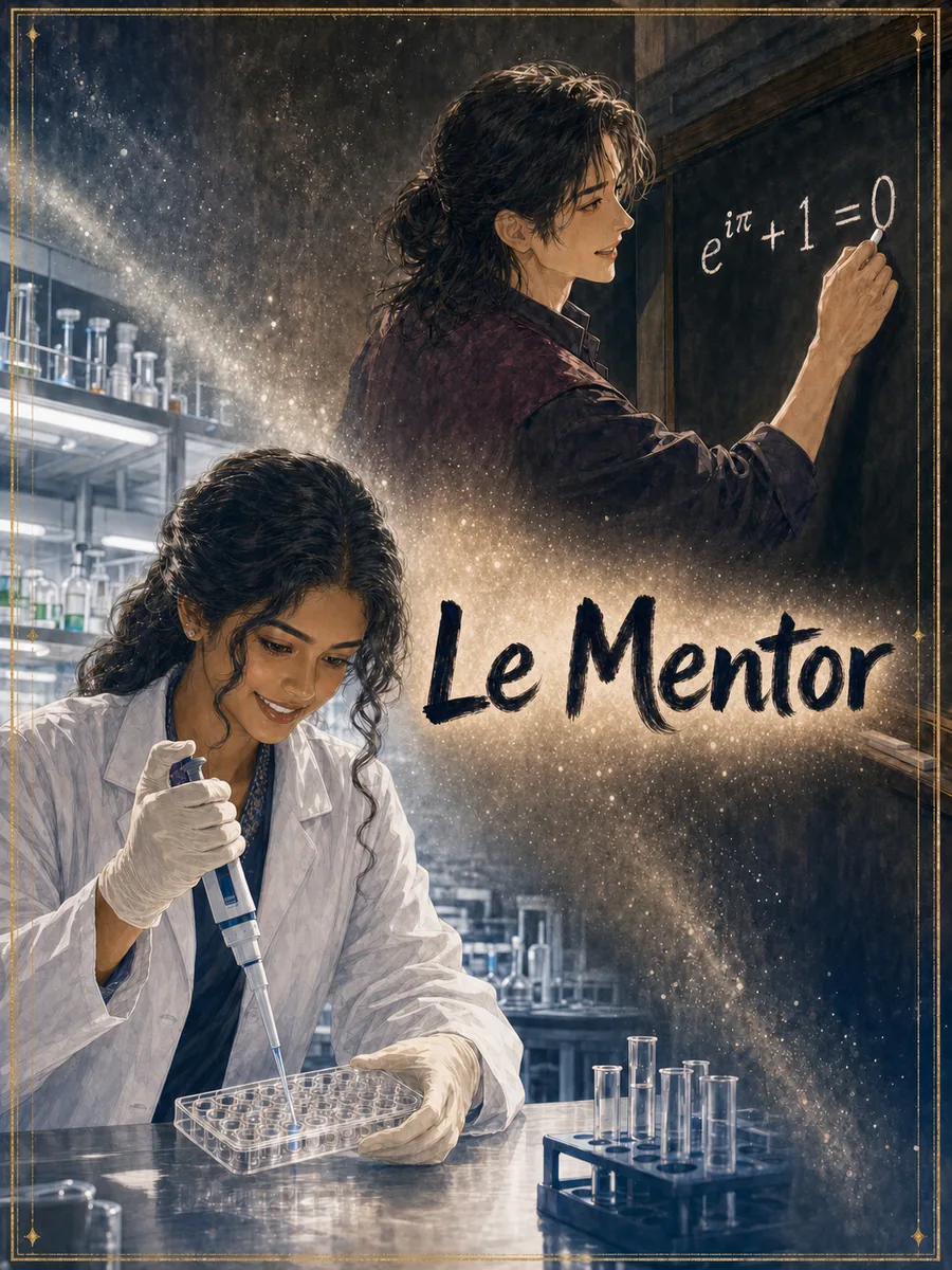 Le Mentor (正印) carte de personnage — chercheuse en sciences du vivant et mathématicien