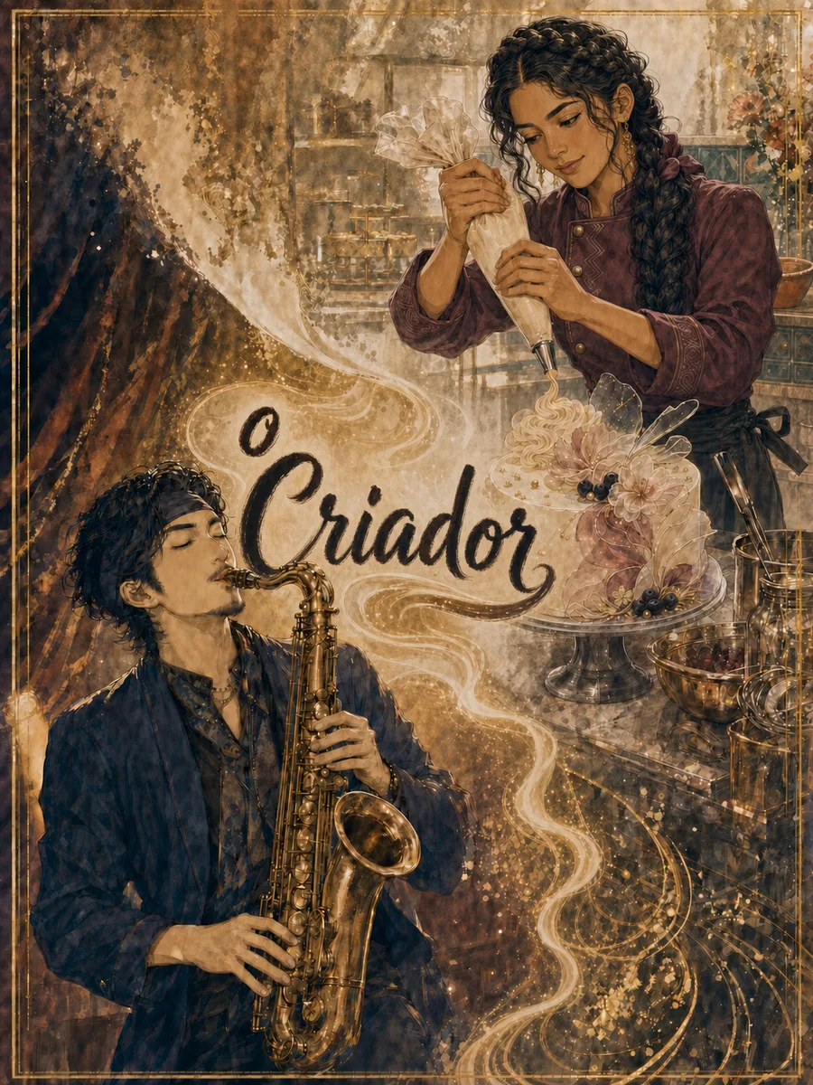 Criador (食神) carta de arquétipo — saxofonista de jazz e confeiteira